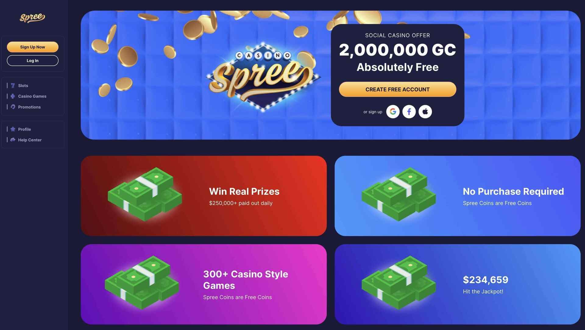 Spree Casino Promotions UI