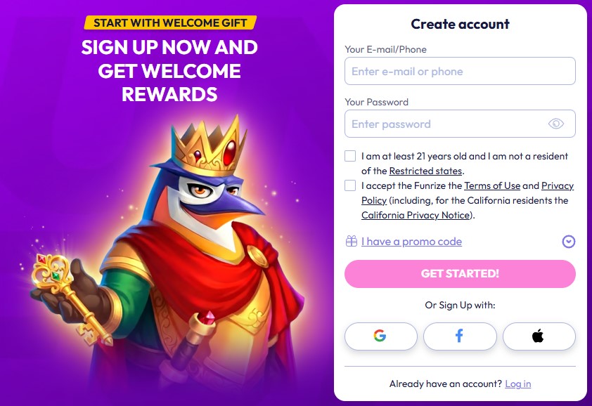 Funrize Signup Cr