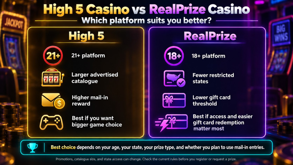 High 5 Casino Vs Realprize Casino Cr