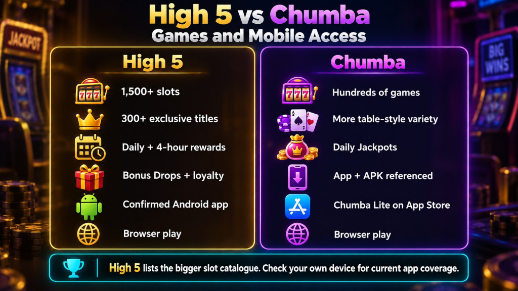 High 5 Vs Chumba Games And Mobile Access Cr