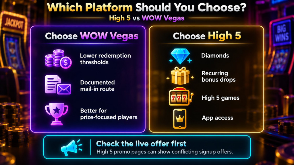 High 5 Vs Wow Vegas Which Platform Should You Choose