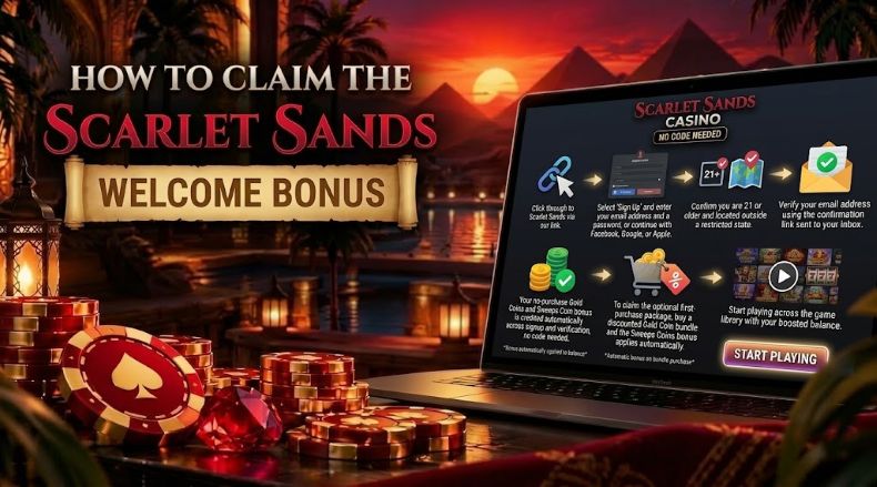 Scarlet Sands How To Claim Welcome Bonus